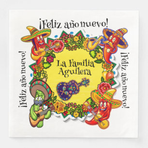 Feliz Ano Nuevo - Spanish Happy New Year Napkin
