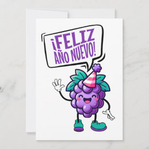 Feliz Año Nuevo Uvas Spanish Happy New Year Invitation