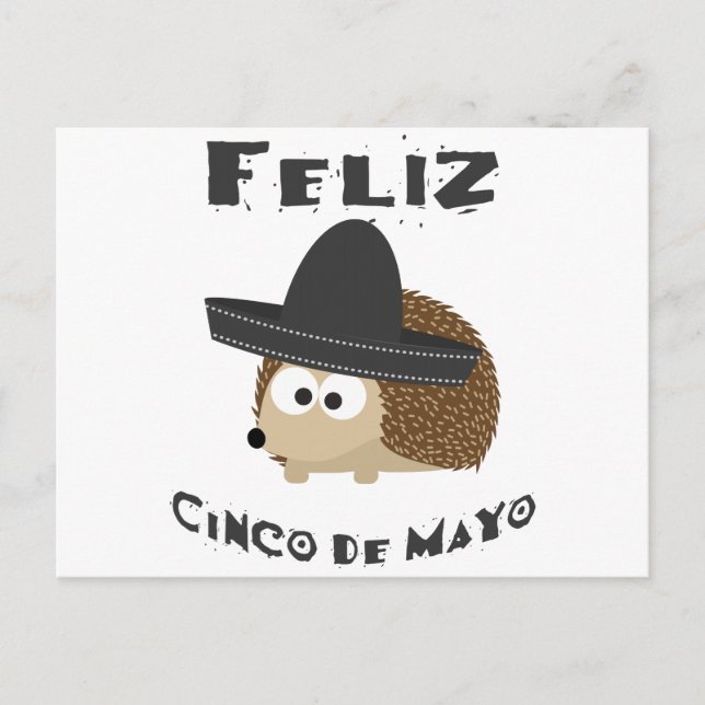 Feliz Cinco De Mayo Hedgehog Postcard (Front)