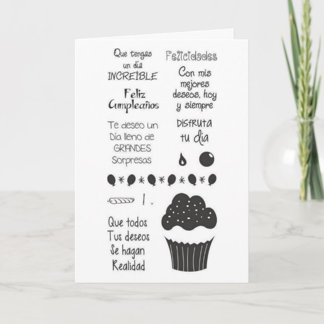 "FELIZ COMPLIANOS" TO A SPECIAL FRIEND/A CUPCAKE CARD (Front)