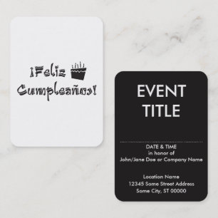 feliz cumpleanos arriba cake business card