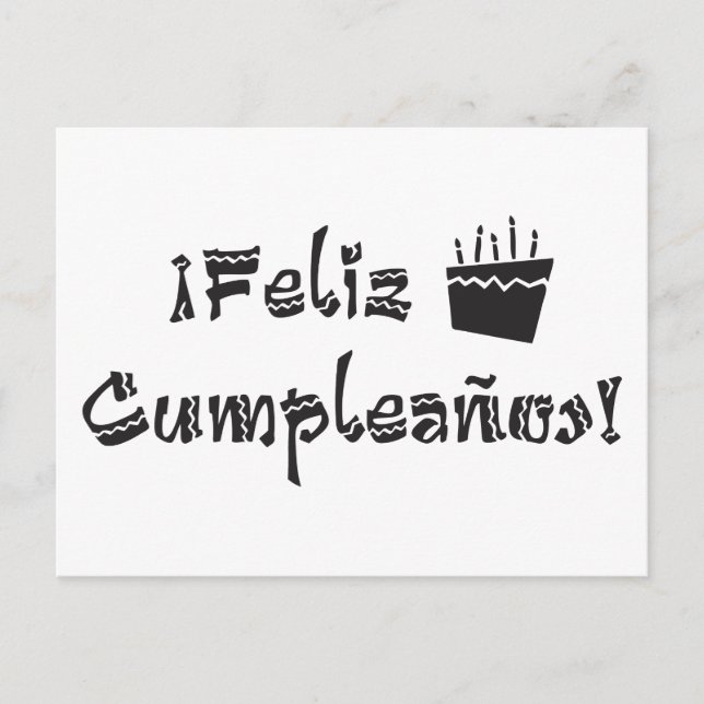 feliz cumpleanos arriba cake postcard (Front)