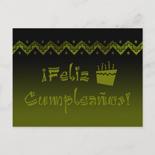 feliz cumpleanos arriba cake postcard (Front)