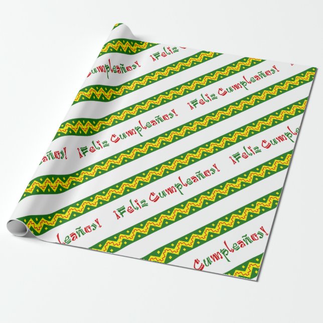 feliz cumpleanos arriba wrapping paper (Unrolled)