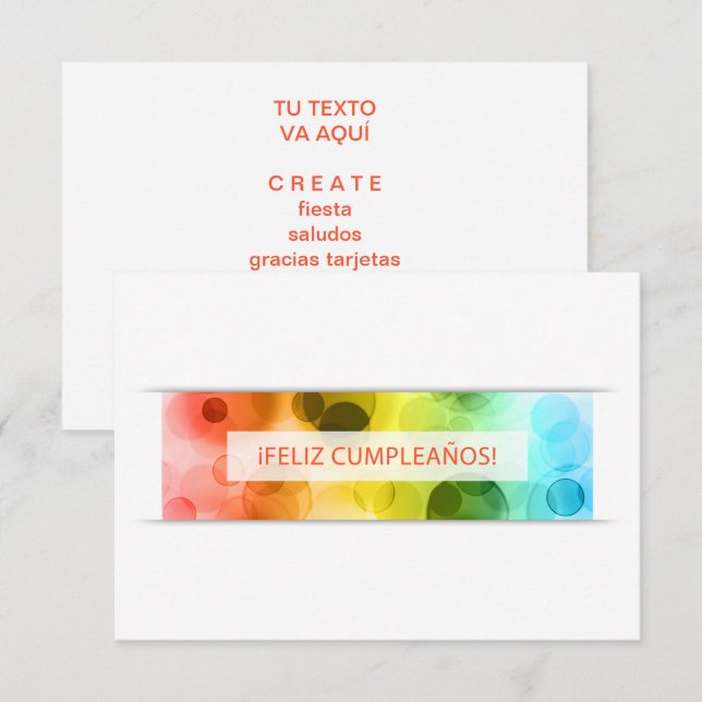 feliz cumpleanos bokeh lights invitation (Front/Back)