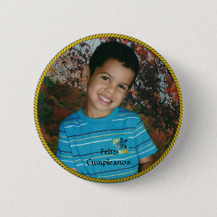 Feliz Cumpleanos Circle Photo Template 2 Inch Round Button