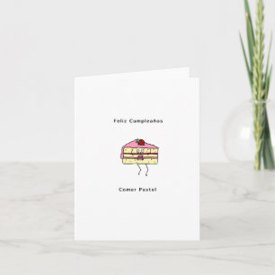 Feliz Cumpleanos Comer pastel, birthday card