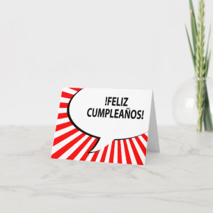 feliz cumpleanos comic bubble card