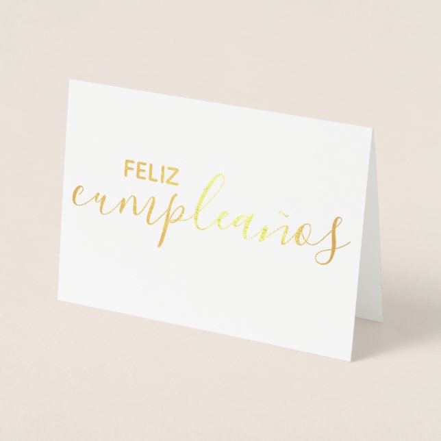 Feliz Cumpleaños Elegant Spanish Happy Birthday Foil Card (Front)
