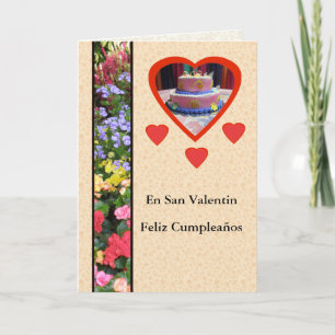 Feliz Cumpleaños en Dia San Valentin Femenino Card
