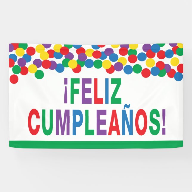 Feliz Cumpleaños Happy Birthday Banner (Horizontal)