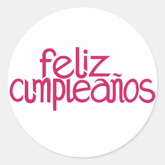 Feliz Cumpleaños hot pink Sticker (Front)