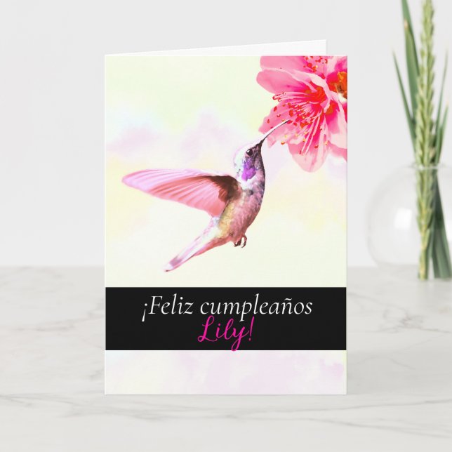 Feliz cumpleaños - Hummingbird Birthday Card  (Front)