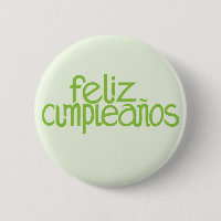 Feliz Cumpleaños lime Button