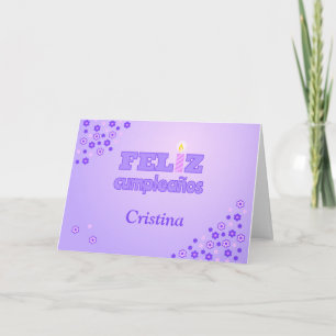 Feliz cumpleaños personalized spanish birthday card