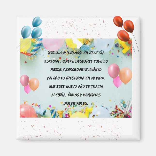  Feliz Cumpleaños Quote  Magnet (Front)