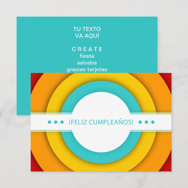 feliz cumpleanos retro invitation (Front/Back)