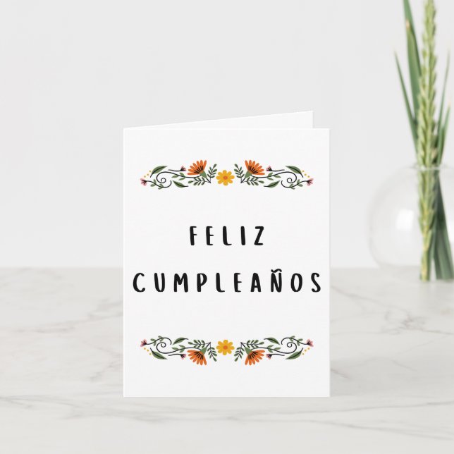 Feliz cumpleaños Spanish birthday Card (Front)