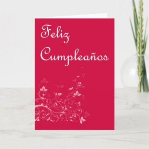 Feliz Cumpleaños Spanish Birthday with floral Card