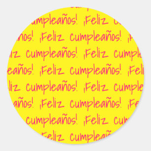 Feliz Cumpleaños Spanish Happy Birthday Fiesta Fun Classic Round Sticker