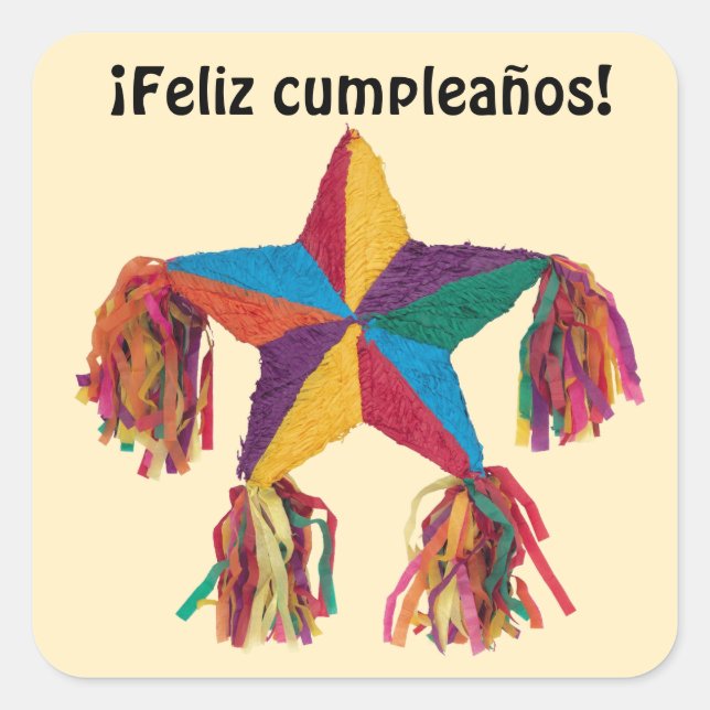 Feliz Cumpleanos Sticker (Front)