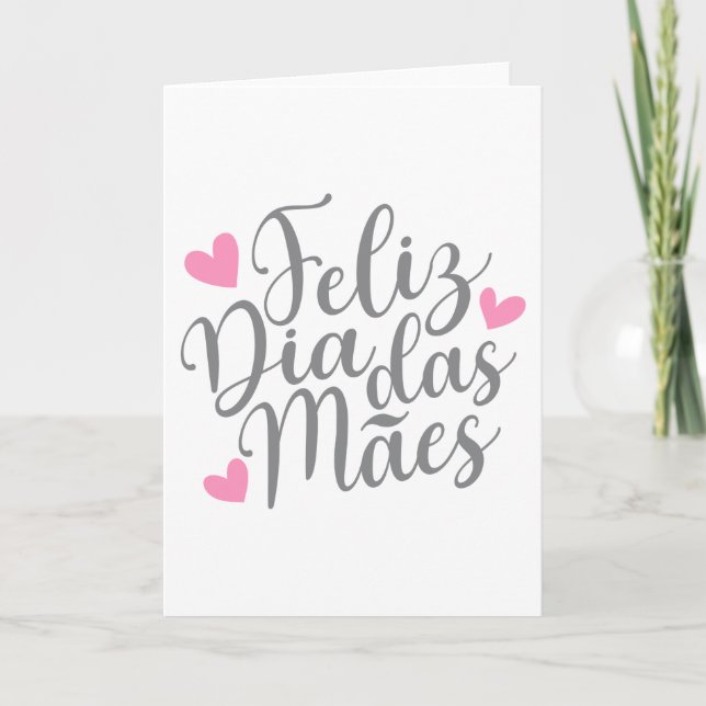 Feliz Dia Das Mães Fête Mère| Carte de voeux (Devant)
