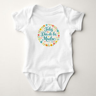 Feliz Dia De La Madre Mother's Day Calligraphy Baby Bodysuit