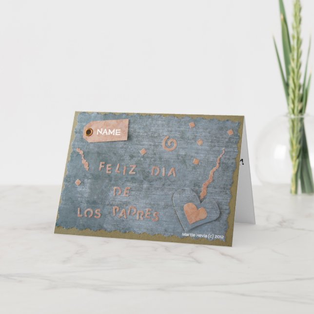 Feliz Dia de Los Padres (Personalize) Card (Front)