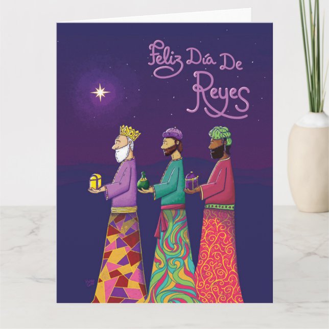 Feliz Día de Reyes Folded Greeting Card (Front)