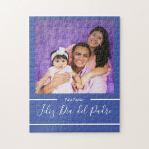Feliz Día del Padre Blue Fathers day Spanish Jigsaw Puzzle