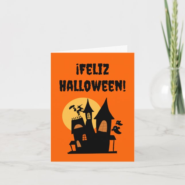 Feliz Halloween (Spanish Halloween)  Card (Front)