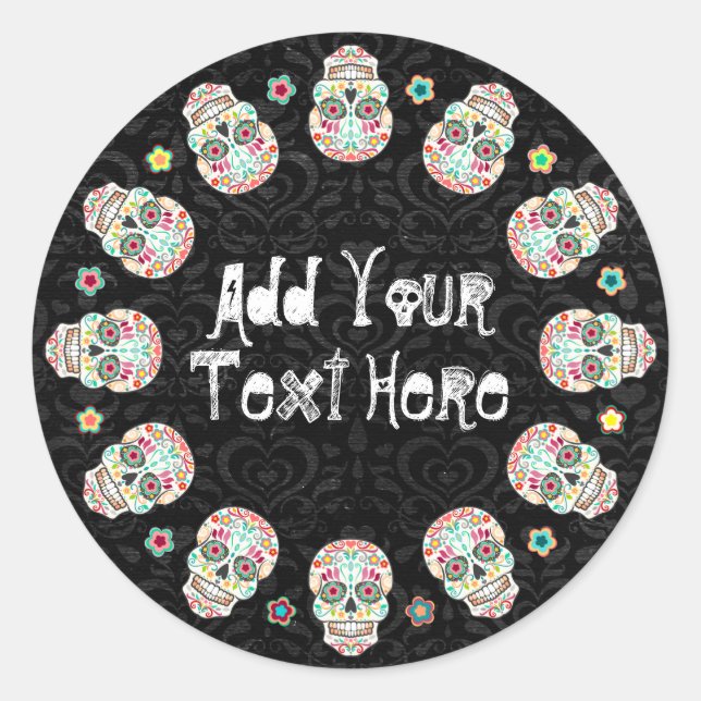 Feliz Muertos - Autocollants Sugar personnalisés (Devant)