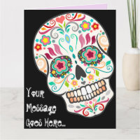 Feliz Muertos - carte faite sur commande de crâne