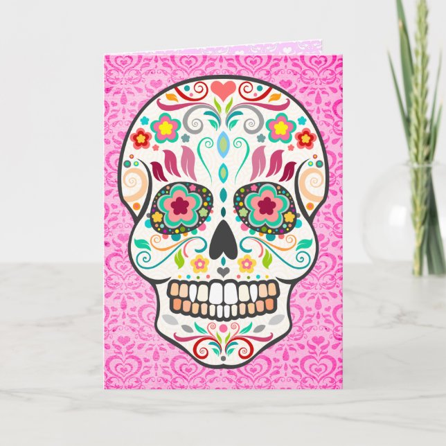 Feliz Muertos - carte faite sur commande de crâne (Devant)