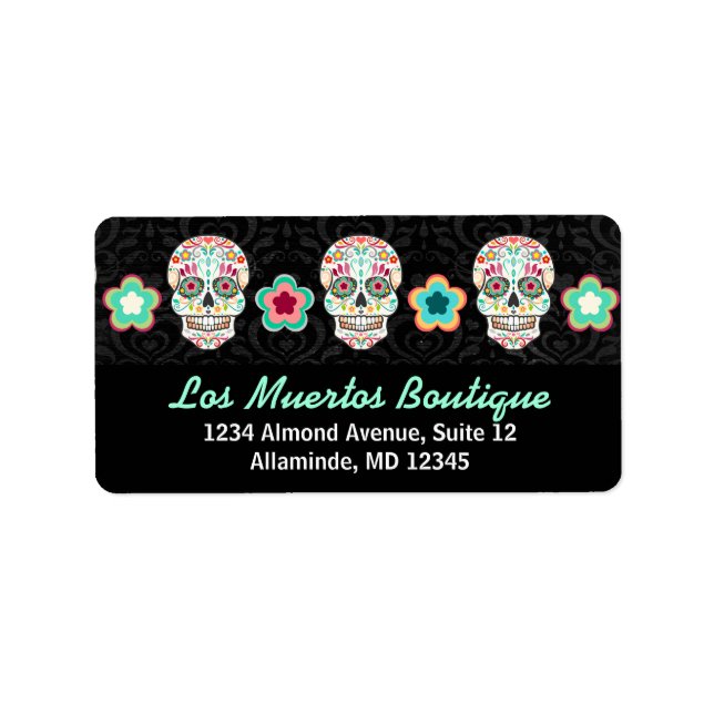 Feliz Muertos - Custom Sugar Skull Address Labels (Front)