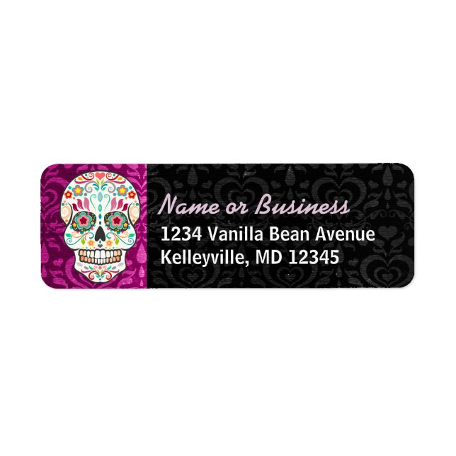Feliz Muertos - Custom Sugar Skull Address Labels (Front)
