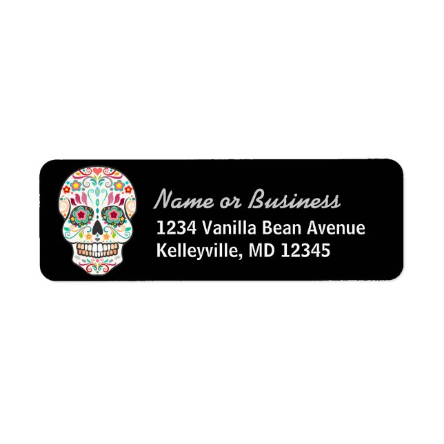 Feliz Muertos - Custom Sugar Skull Address Labels (Front)