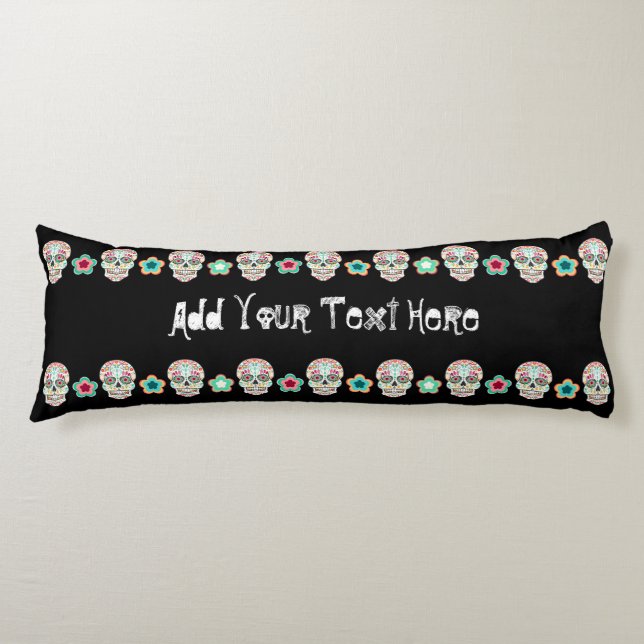 Feliz Muertos - Custom Sugar Skull Body Pillow (Front)