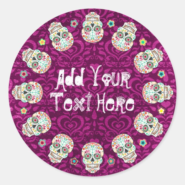 Feliz Muertos - Custom Sugar Skull Stickers (Front)