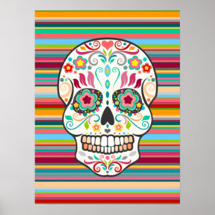 Feliz Muertos - Festive Sugar Skull Art Poster