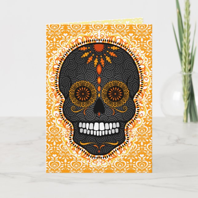 Feliz Muertos - Happy Sugar Skull Custom Card (Front)