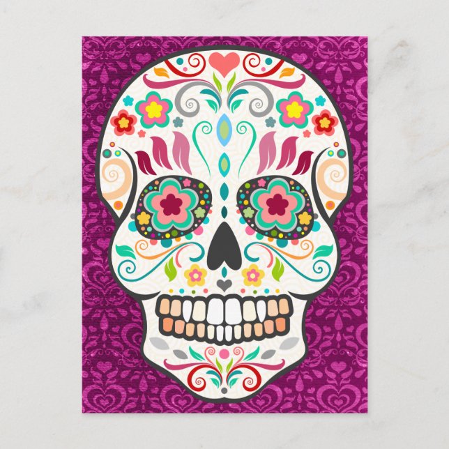Feliz Muertos - Happy Sugar Skull Postcard (Front)