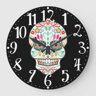Feliz Muertos - horloge murale heureuse de crâne