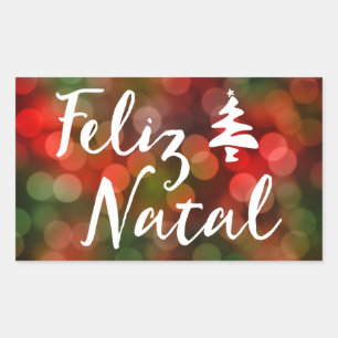 Feliz Natal bokeh tree lights Sticker