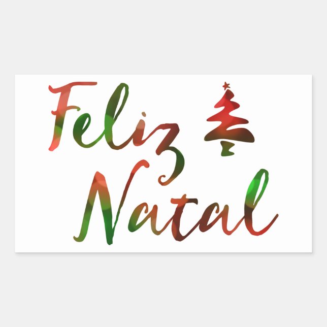 Feliz Natal bokeh tree lights Sticker (Front)