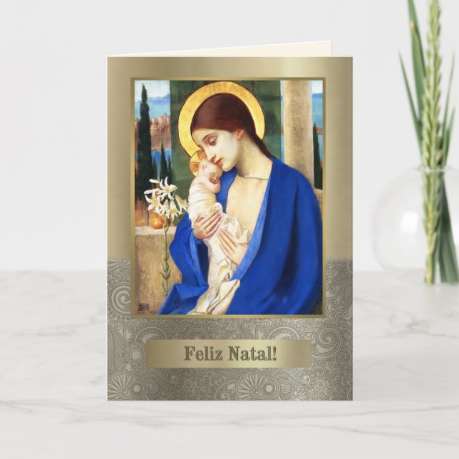 Feliz Natal. Carte de Noël aux beaux-arts en portu (Devant)