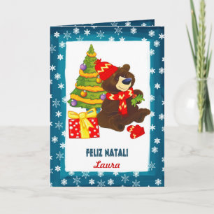 Feliz Natal. Carte de Noël en portugais