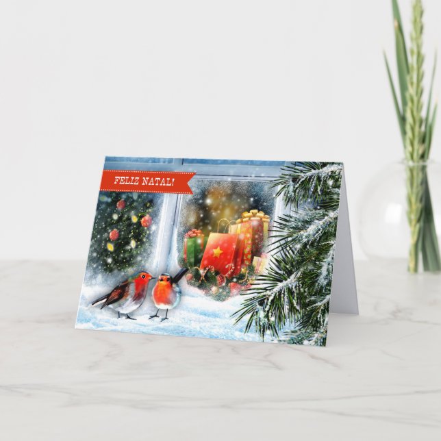 Feliz Natal. Carte de Noël en portugais (Devant)