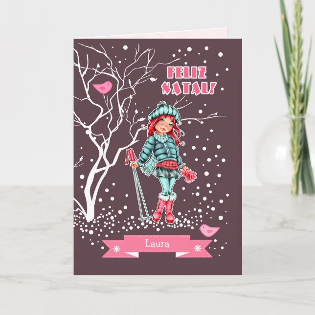 Feliz Natal. Christmas Card in Portuguese (Front)