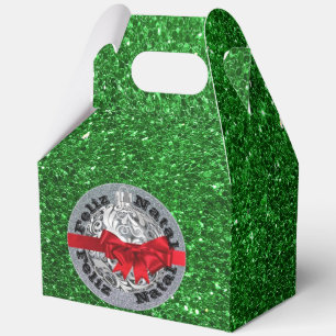 Feliz Natal Green Silver Red Favour Box